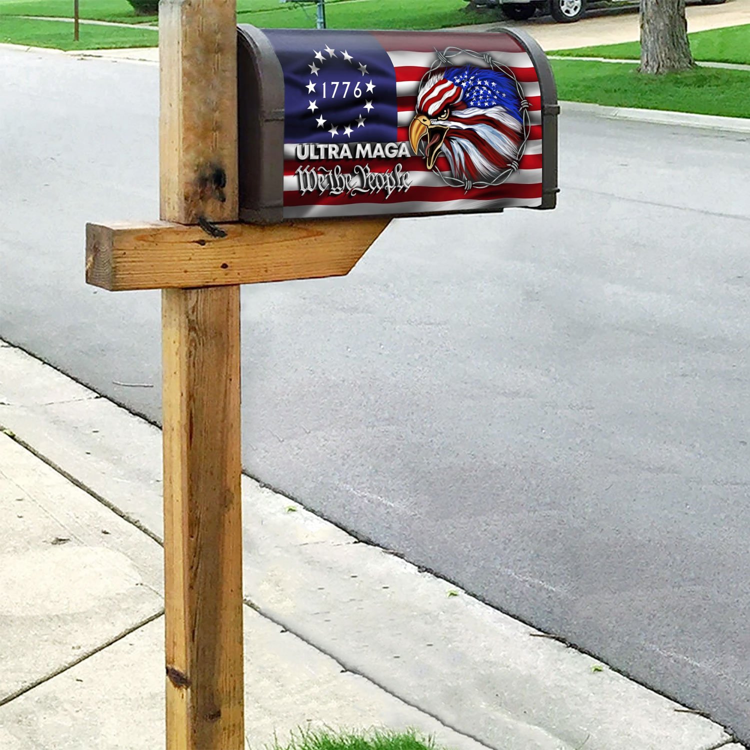 Ultra MAGA Mailbox Cover We The People Eagle 1776 TQN145MBCT