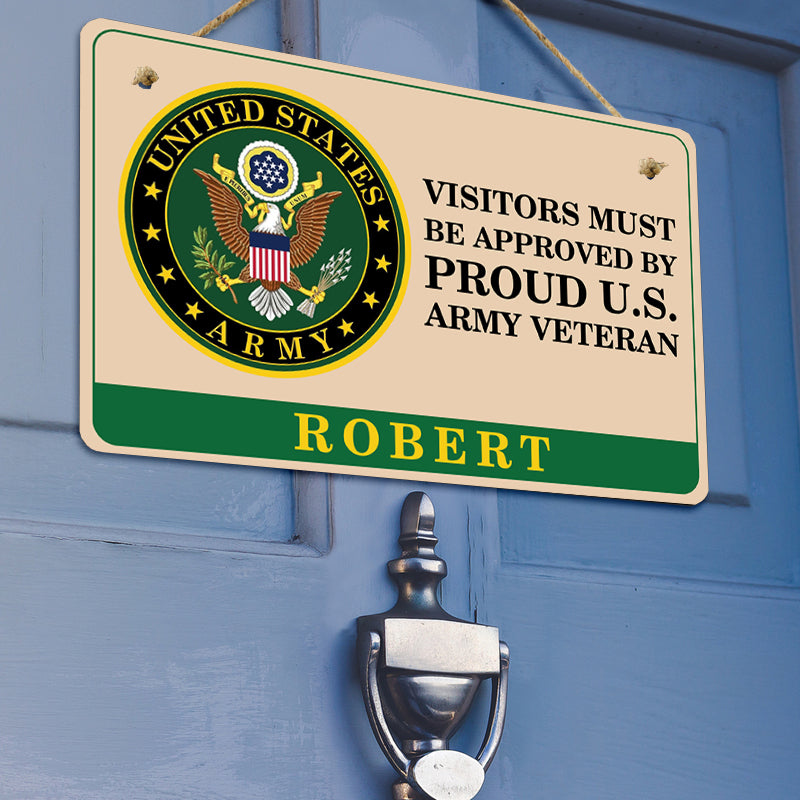 Door sign - Visitors must be approved