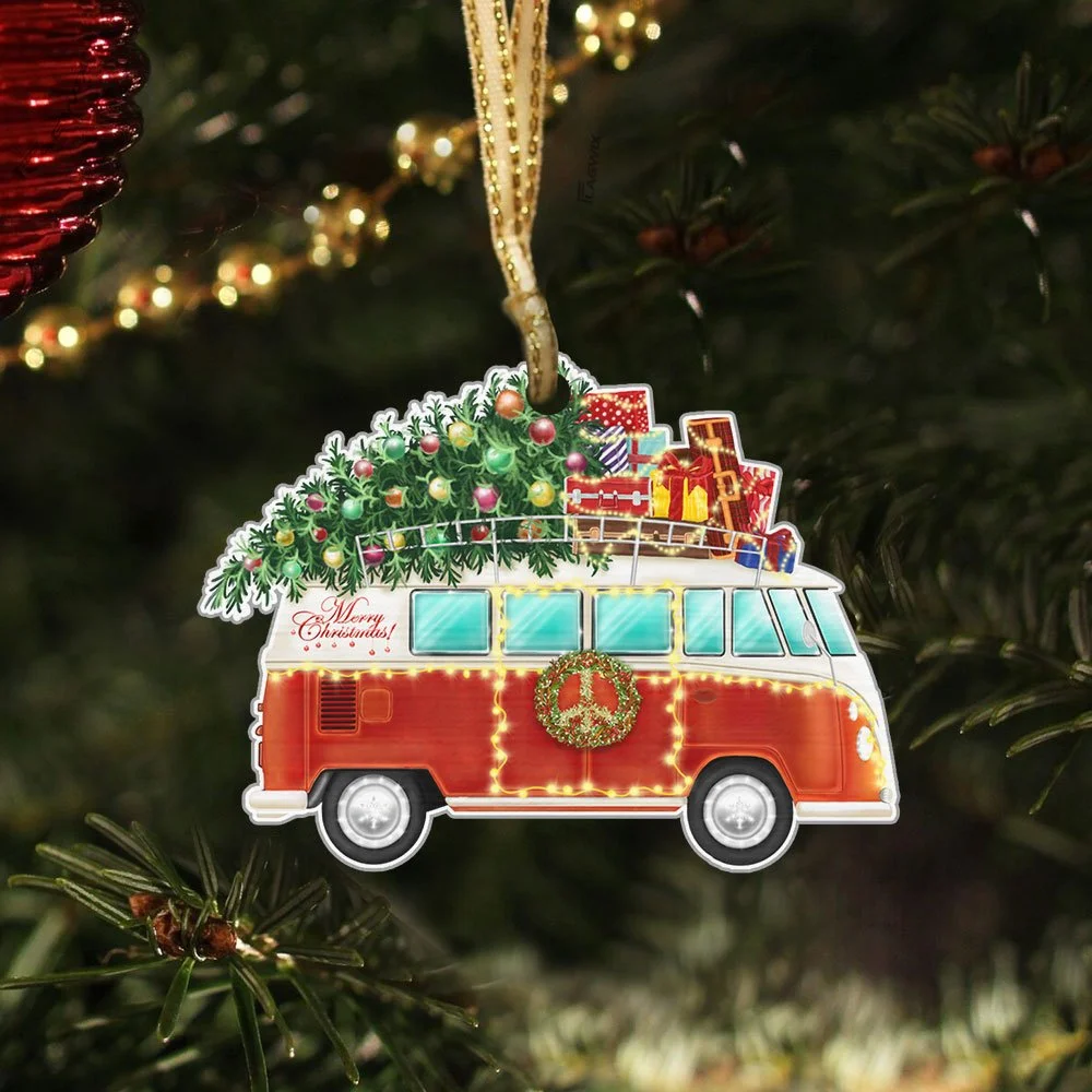 Camper Van Christmas Ornament Bus With Tree On The Roof TQN559OCT