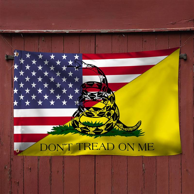 Second Amendment Don't Tread On Me Gadsden Grommet Flag TRL1788GFCT