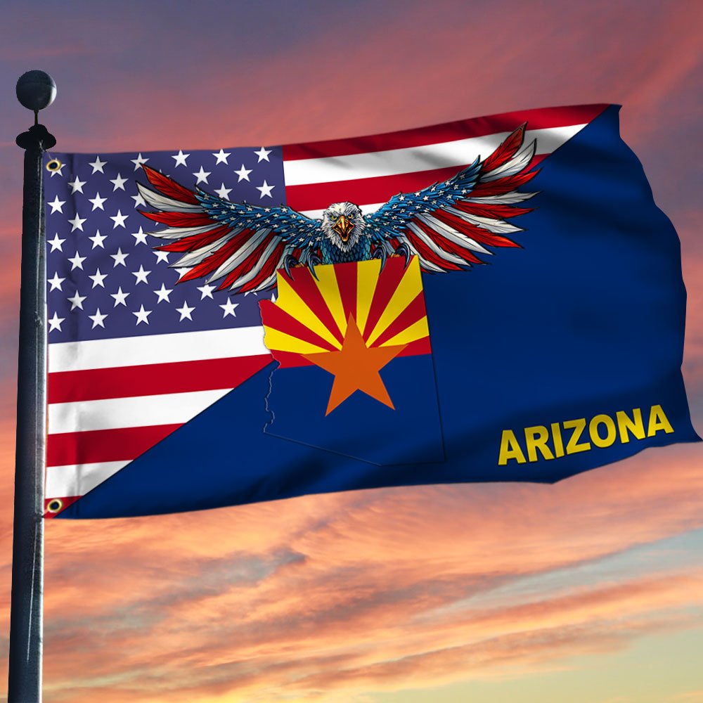 Arizona Flag American Eagle Arizona Grommet Flag