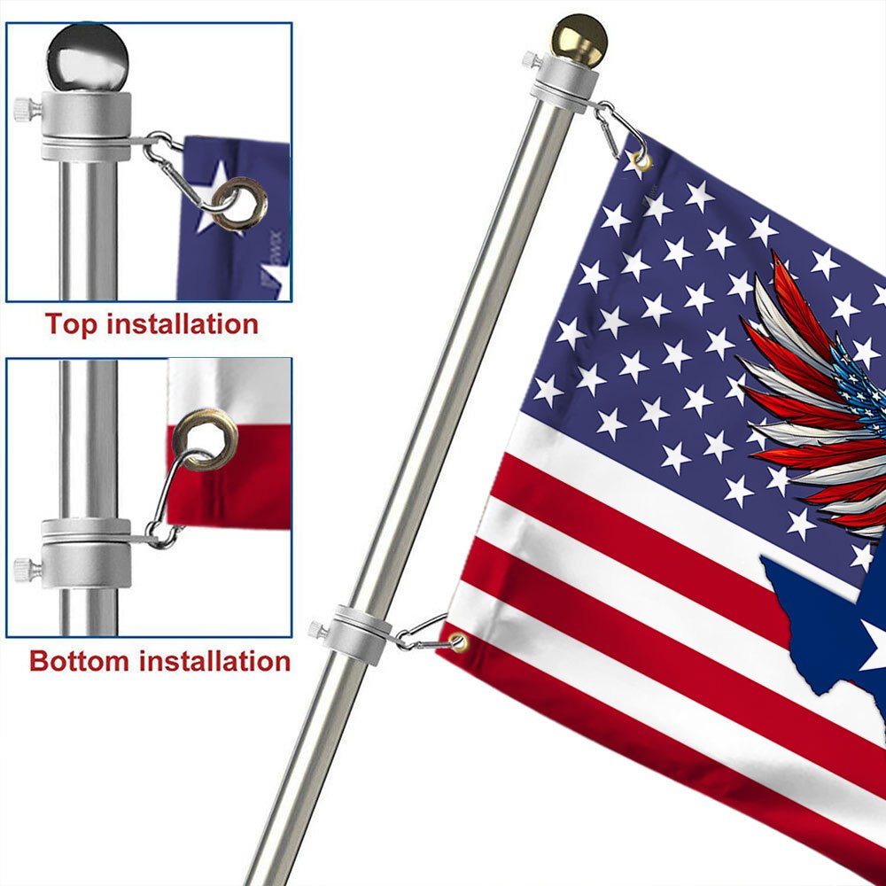 Texas Flag Texas American Eagle Grommet Flag