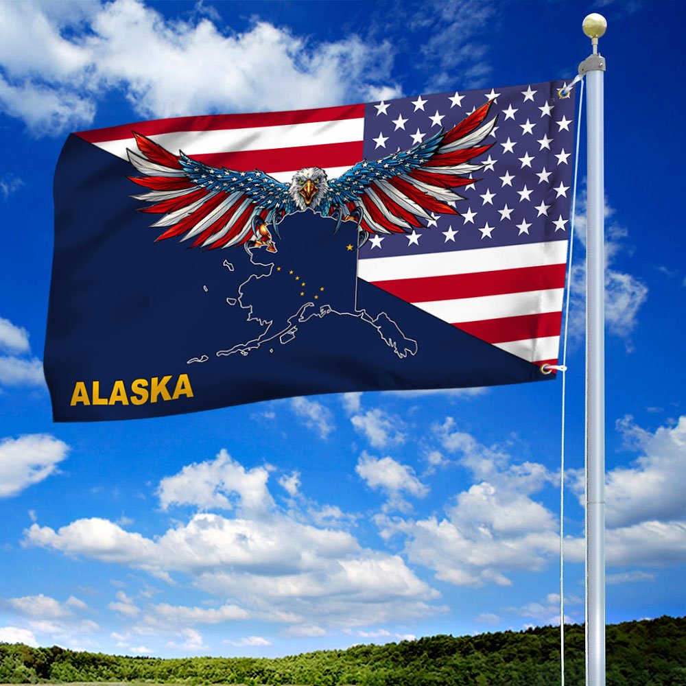 Alaska Flag American Eagle Alaska Grommet Flag