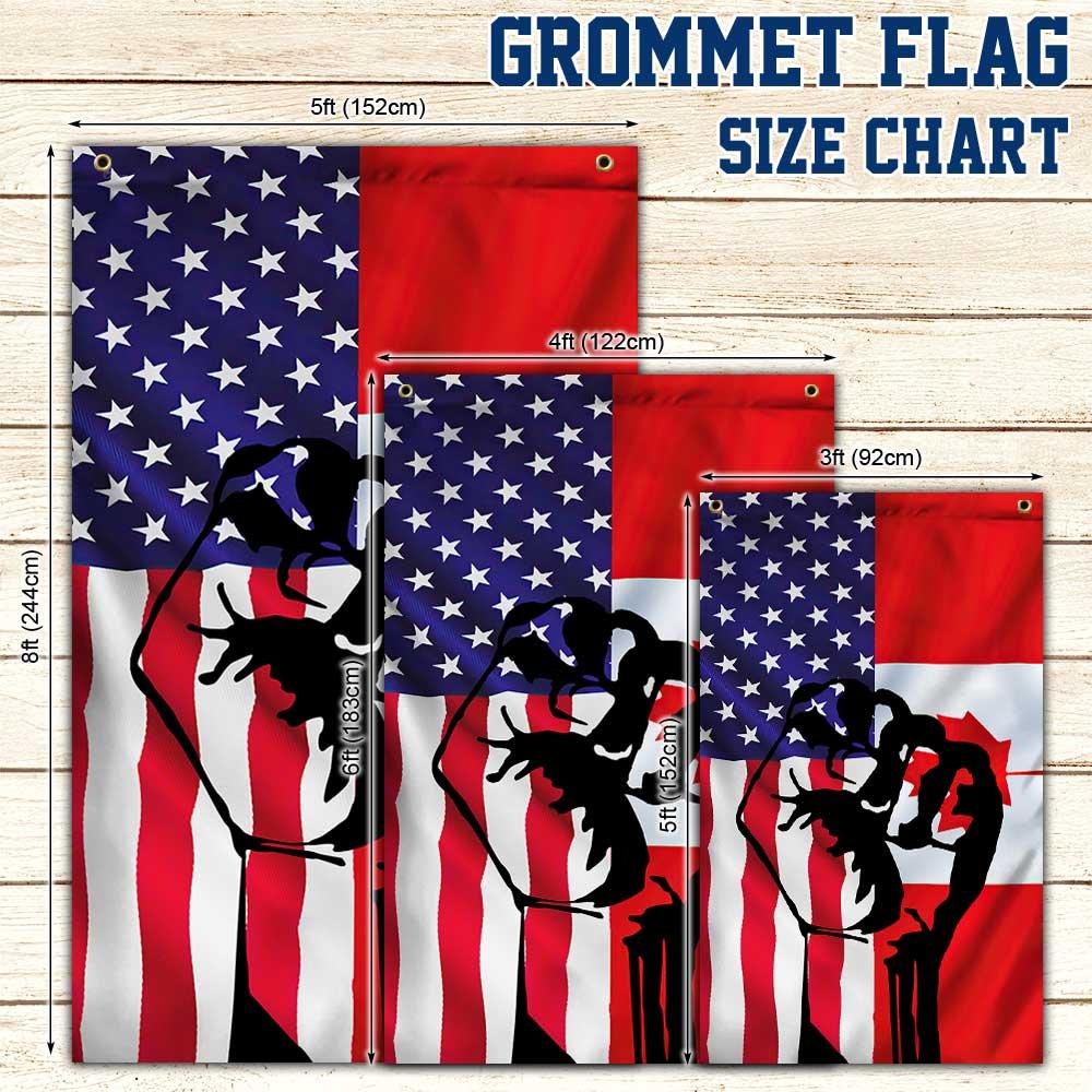 Freedom Convoy 2022 Canadian & American Grommet Flag DBD3266GFv3CT