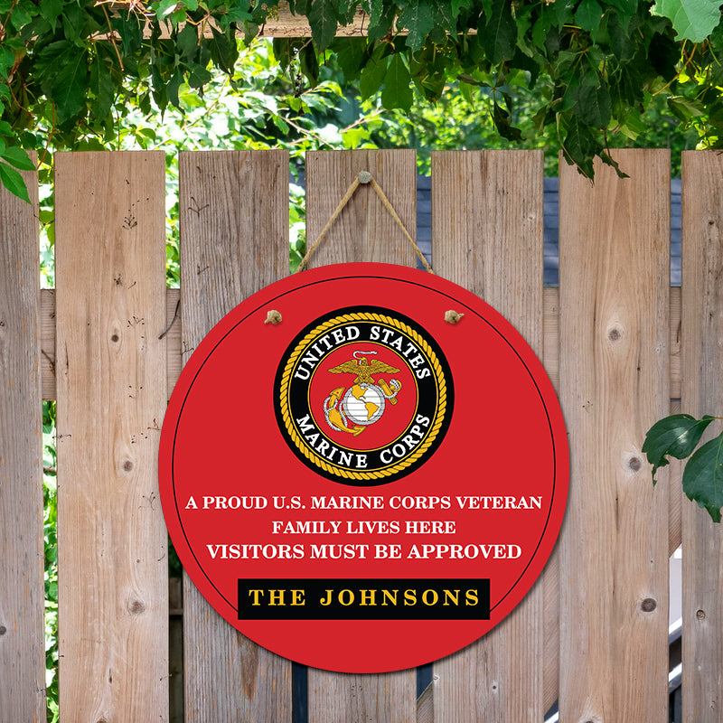 Door sign - A proud veteran family