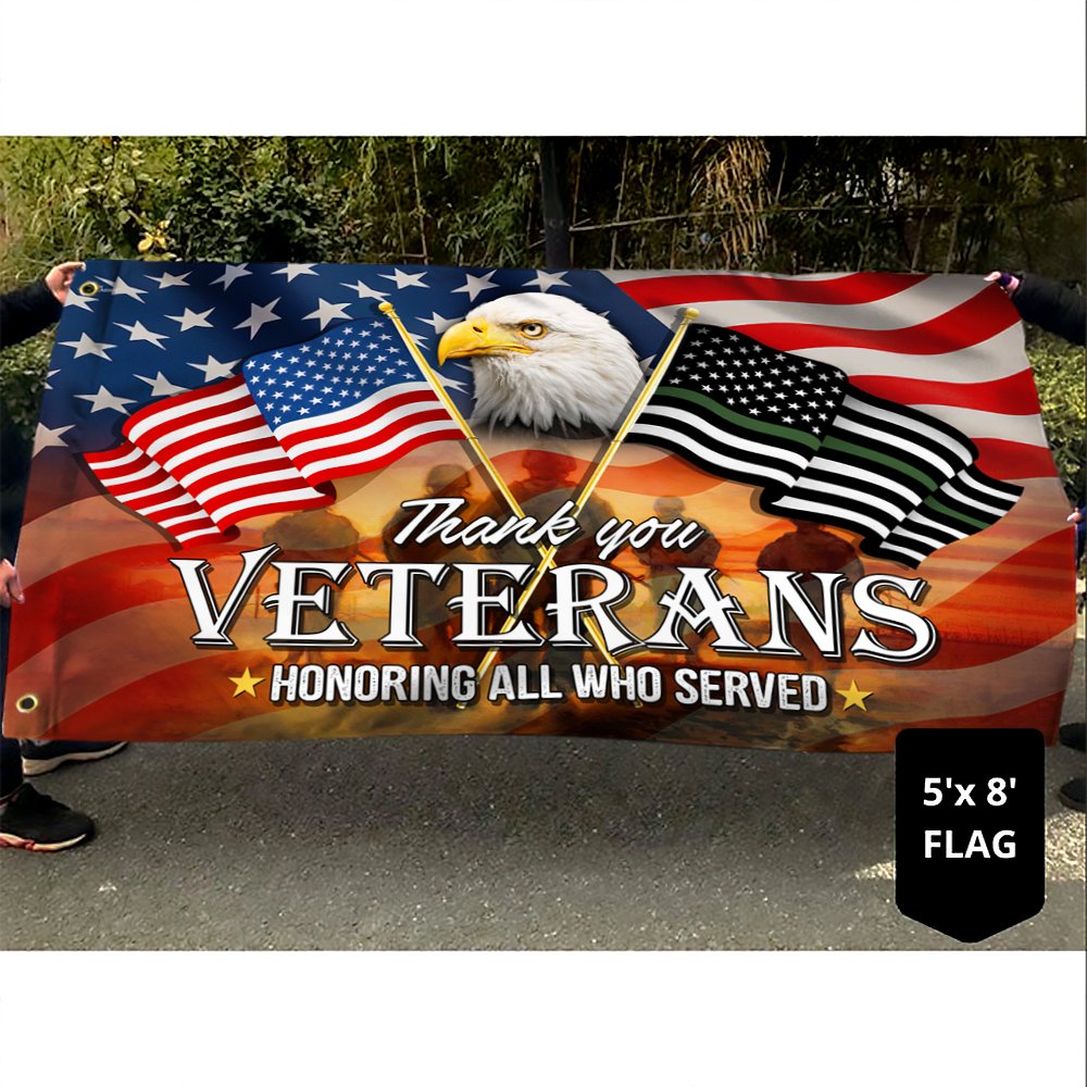 Thank You Veterans, Memorial American Eagle Flag TPT66GFv1CT