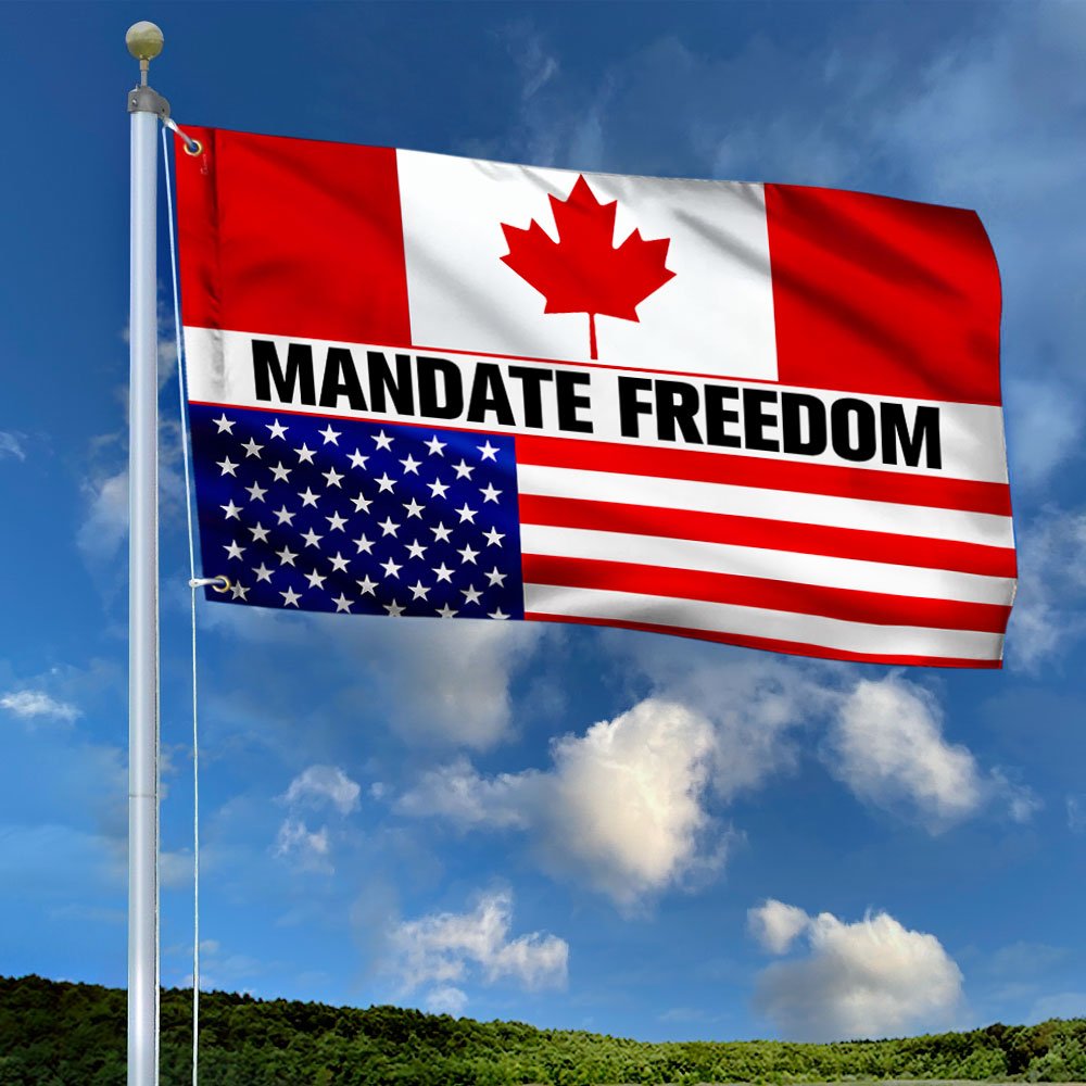 Mandate Freedom Grommet Flag, Freedom Convoy 2022, Truckers For Freedom, Canadian Truckers, Canadian American Flag