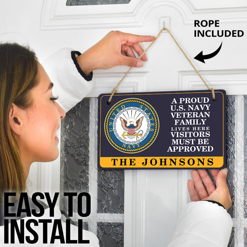 Door sign - A proud veteran family