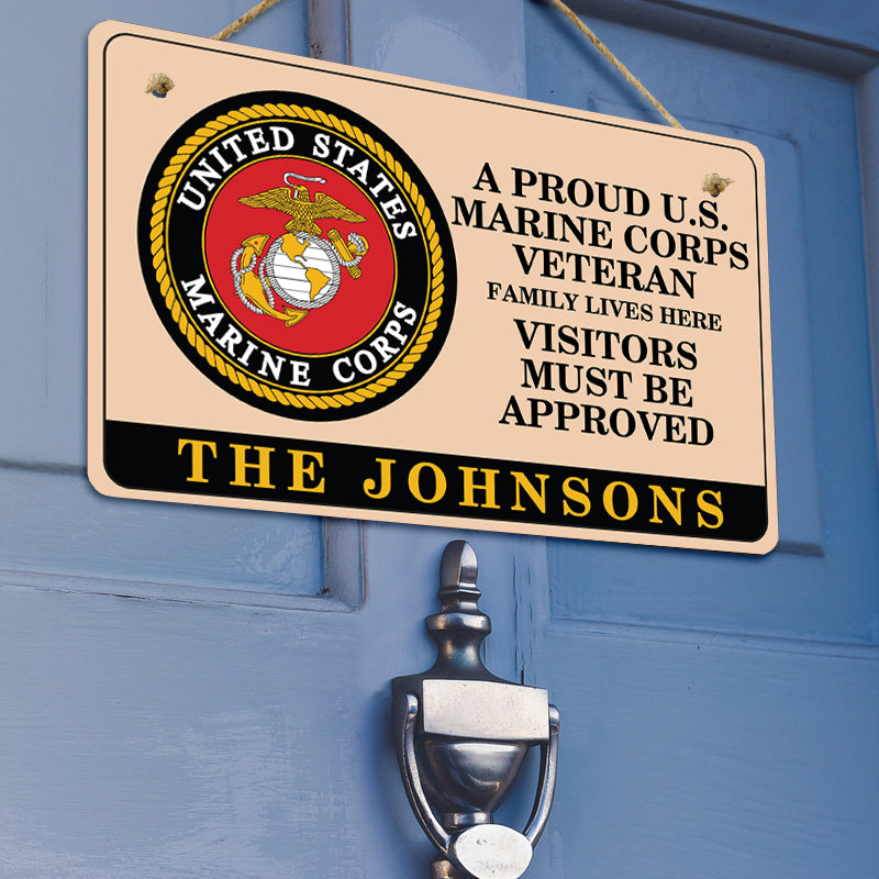 Door sign - Veteran family lives here