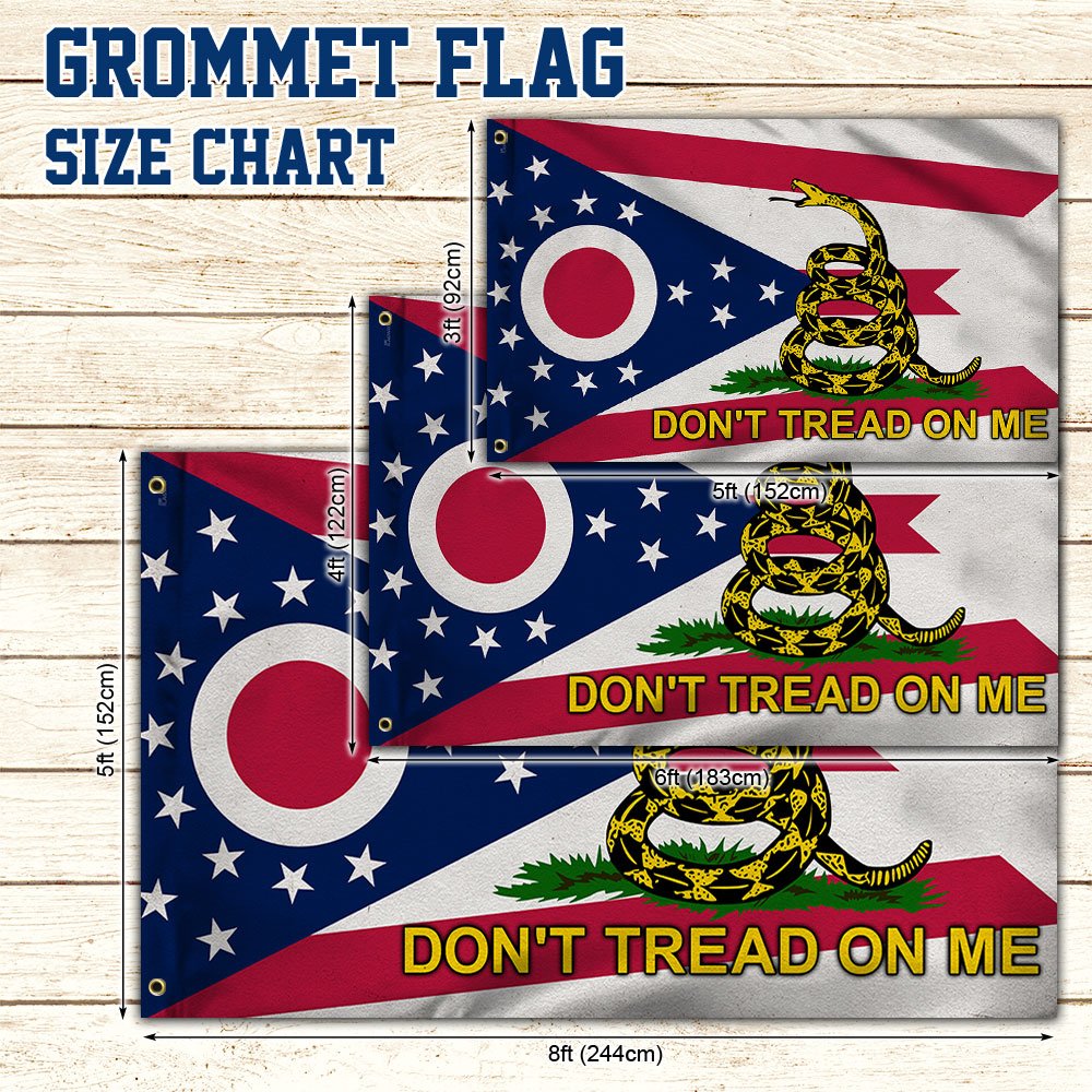 Ohio Grommet Flag Gadsden Don't Tread on Me LHA1766GFv3CT