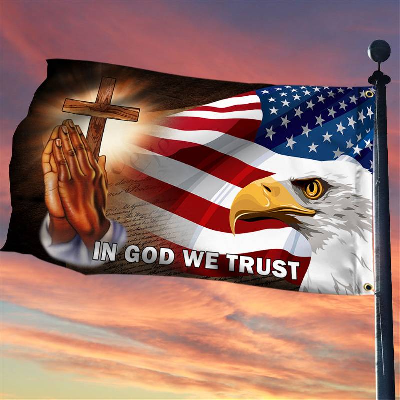 American Eagle In God We Trust Grommet Flag MBH155GFv2CT