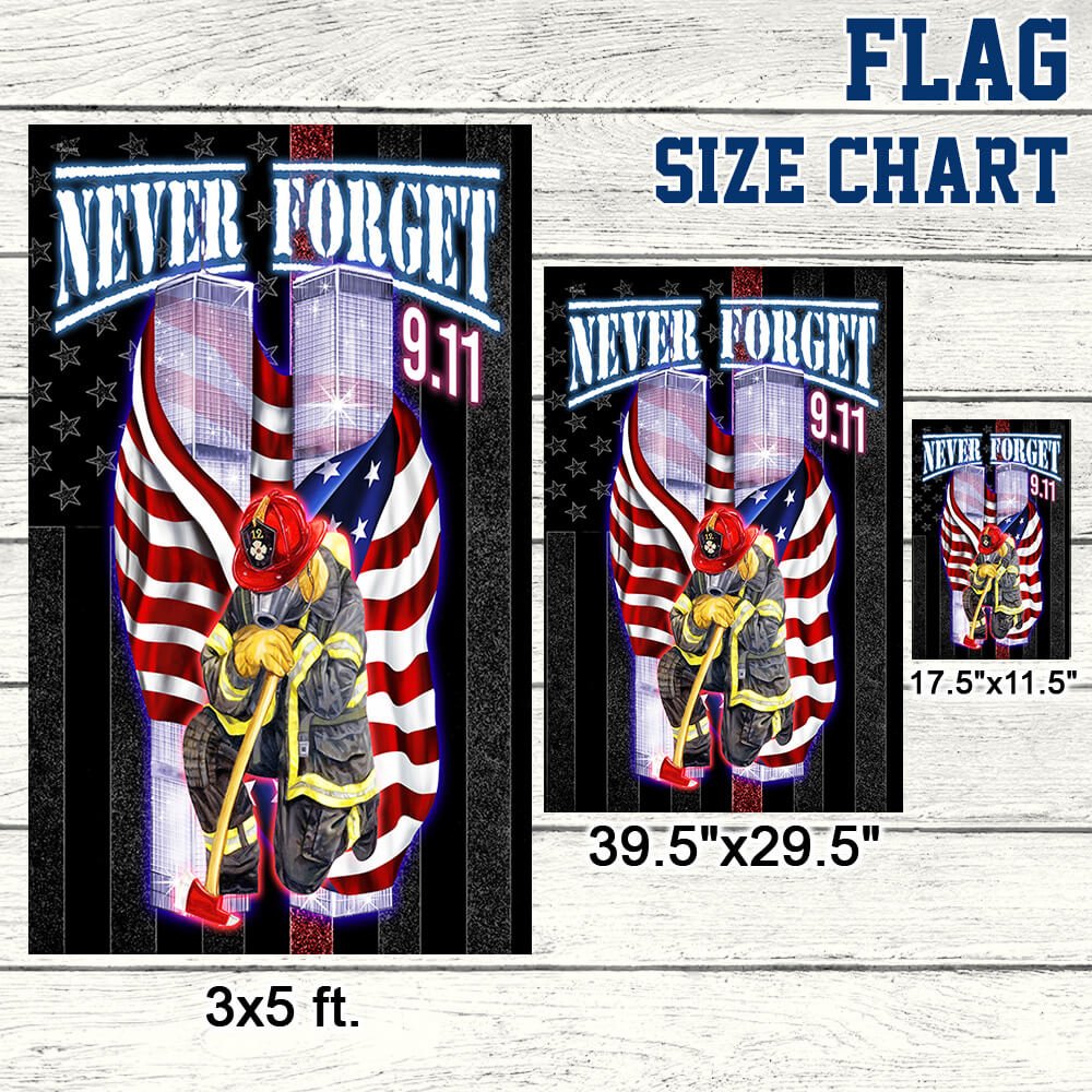 9/11 Flag, Never Forget 911, Firefighter