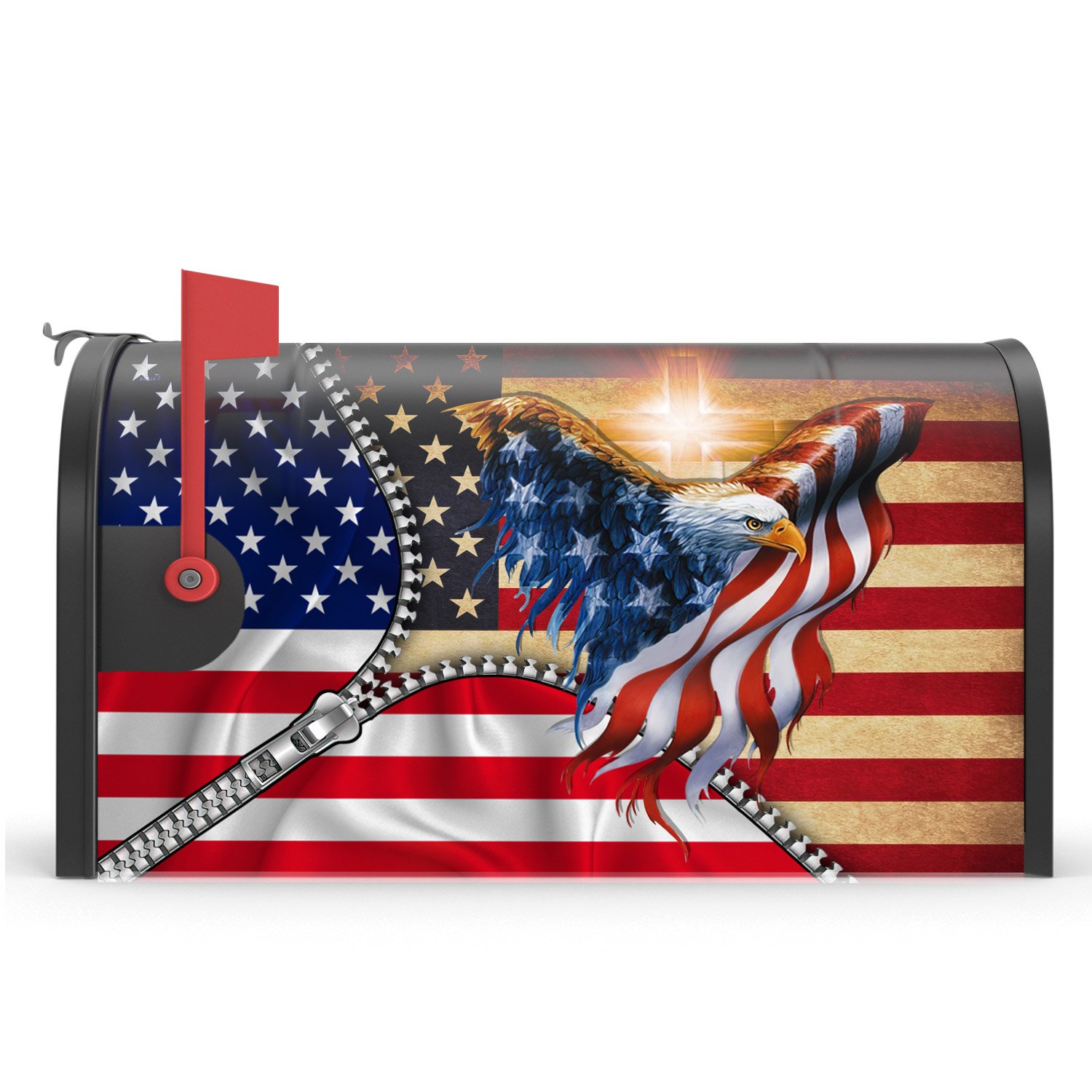 Christian Eagle American Garden Flag & Mailbox Cover One Nation Under God BNN81MFv1CT