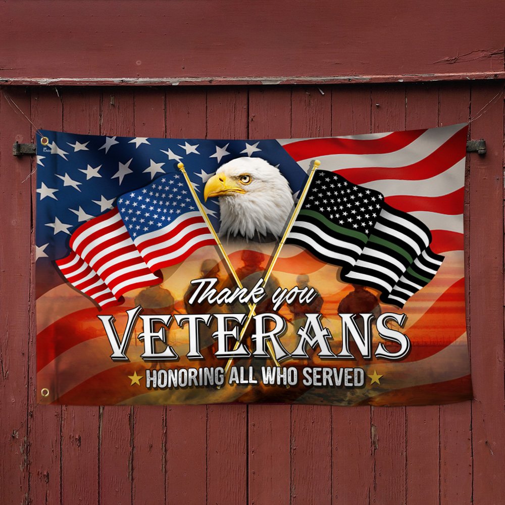 Thank You Veterans, Memorial American Eagle Flag TPT66GFv1CT