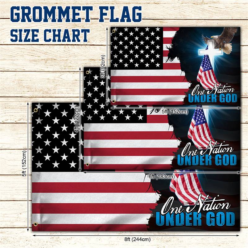 Jesus American Grommet Flag One Nation Under God BNN606GFCT
