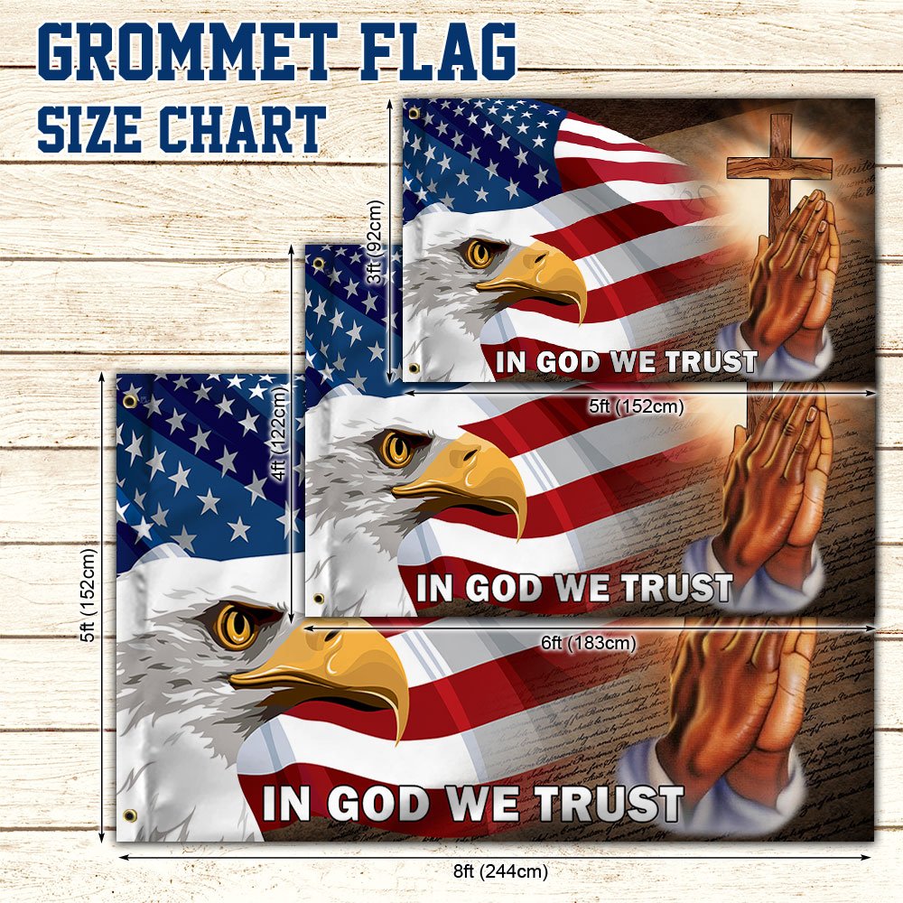 American Eagle In God We Trust Grommet Flag MBH155GFCT