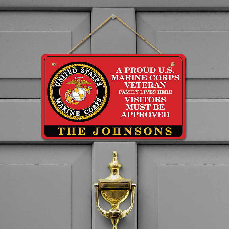 Door sign - A proud veteran family