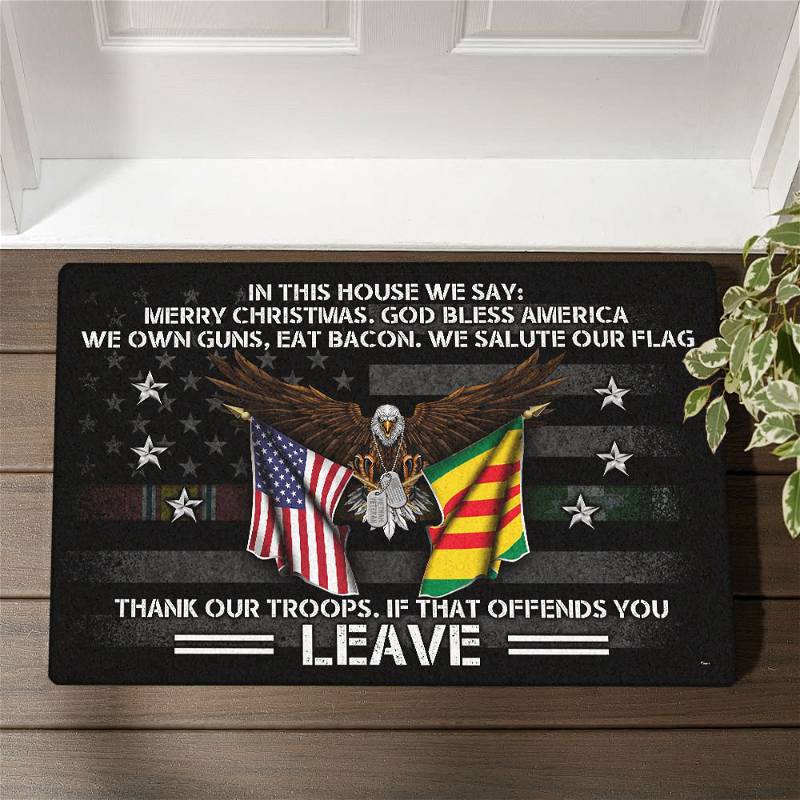 Patriotic Vietnam Veteran Doormat In This House We Salute Our Flag DDH2932DMv3CT