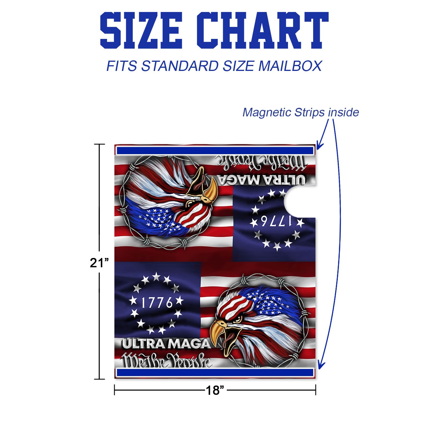Ultra MAGA Mailbox Cover We The People Eagle 1776 TQN145MBCT