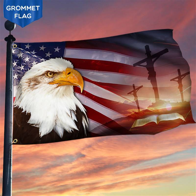 Patriotic Eagle Grommet Flag LHA1756GFCT