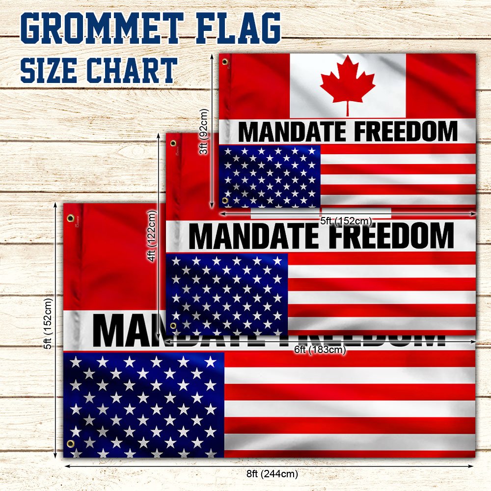 Mandate Freedom Grommet Flag, Freedom Convoy 2022, Truckers For Freedom, Canadian Truckers, Canadian American Flag