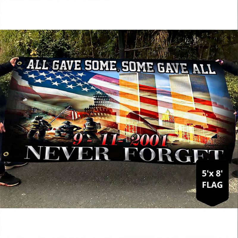 American Grommet Flag With The Twin Towers All Gave Some Some Gave All 911 American Grommet Flag NTB136GFCT