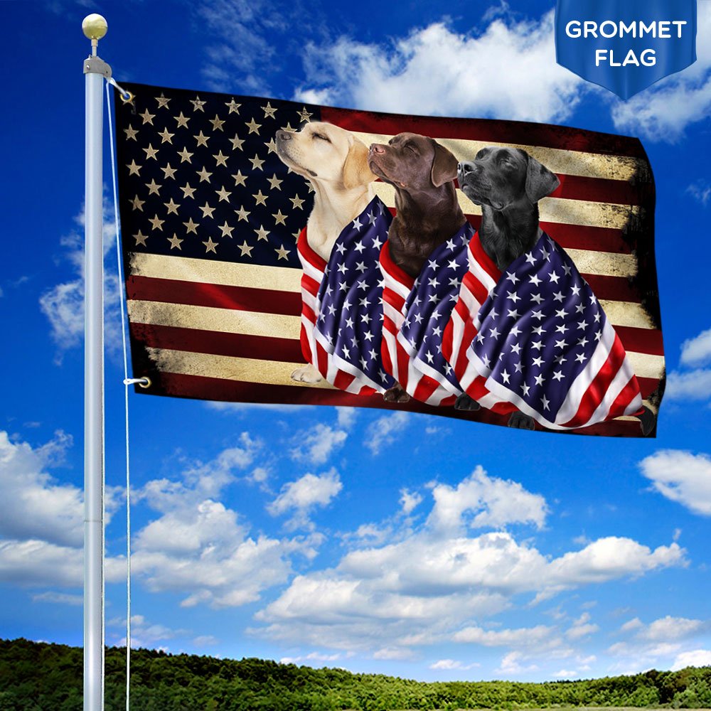 Labrador Retriever Flag American Grommet Flag On Patriot Day ANL40GFv35CT