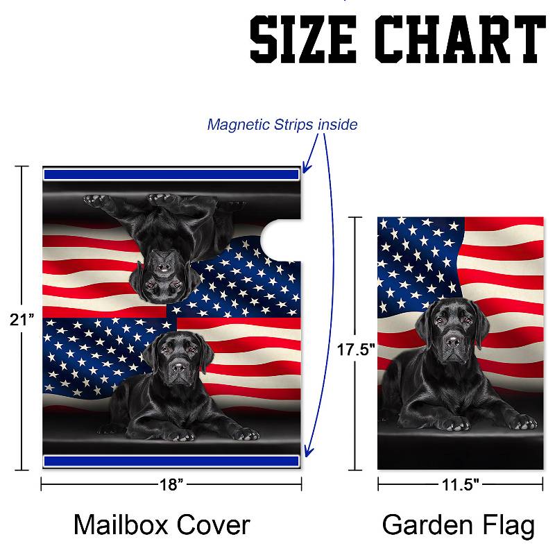 Black Labrador Retriever Dog American Garden Flag & Mailbox Cover QNN437MFv7CT