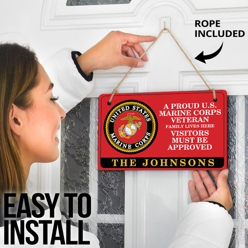 Door sign - A proud veteran family