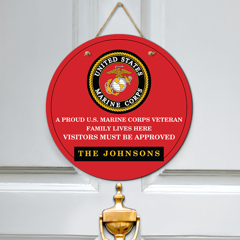 Door sign - A proud veteran family