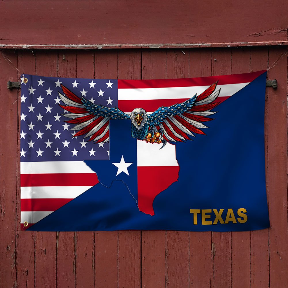 Texas Flag Texas American Eagle Grommet Flags