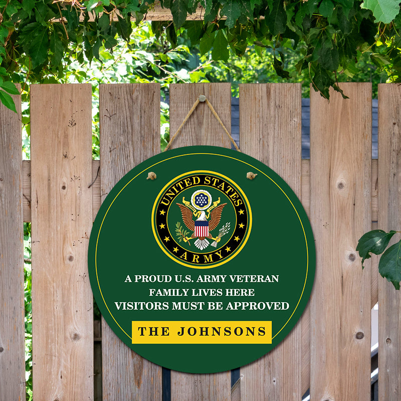 Door sign - A proud veteran family