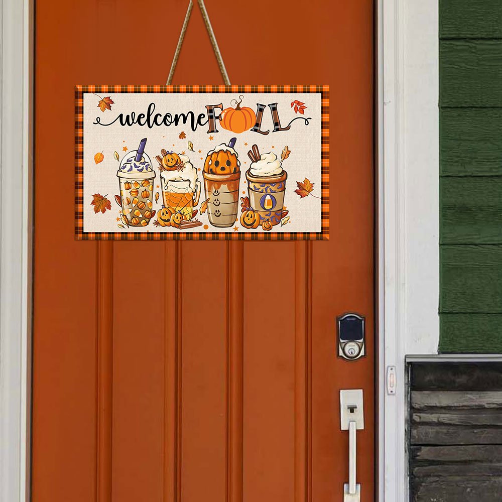 Welcome Fall Rectangle Wooden Sign TQN447WDCT