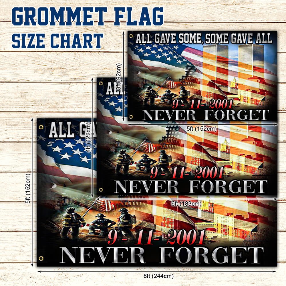 American Grommet Flag With The Twin Towers All Gave Some Some Gave All 911 American Grommet Flag NTB136GFCT