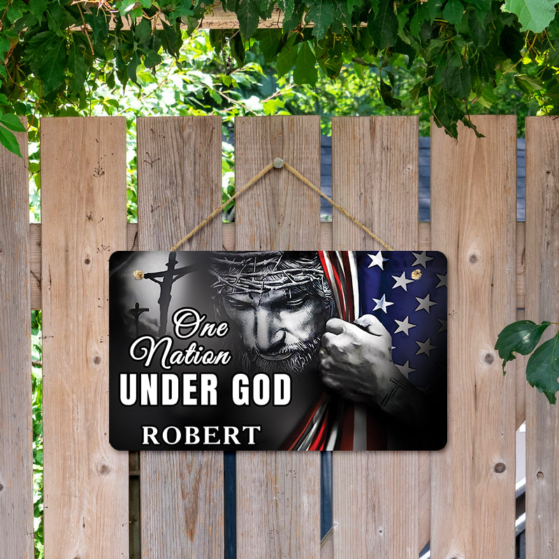 Door sign - One nation under God