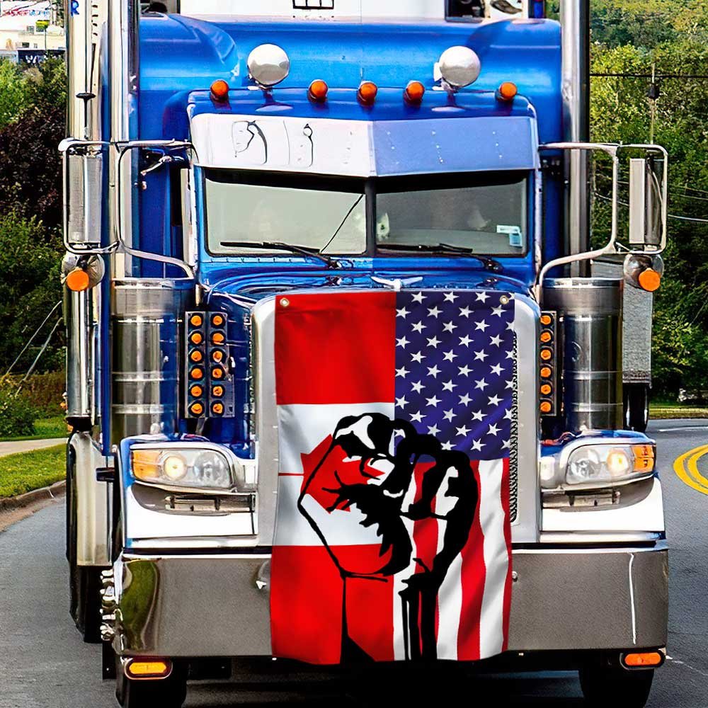 Freedom Convoy 2022 Canadian & American Grommet Flag DBD3266GFv3CT