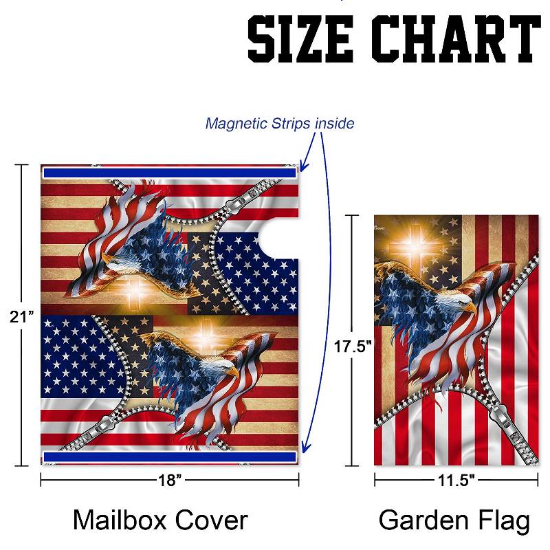 Christian Eagle American Garden Flag & Mailbox Cover One Nation Under God BNN81MFv1CT