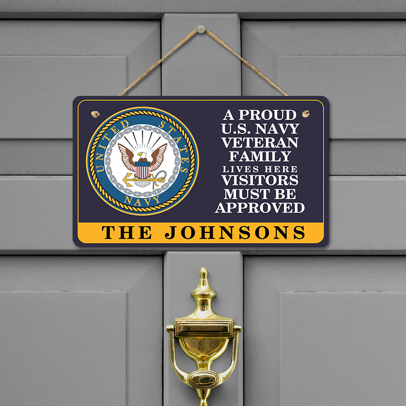 Door sign - A proud veteran family