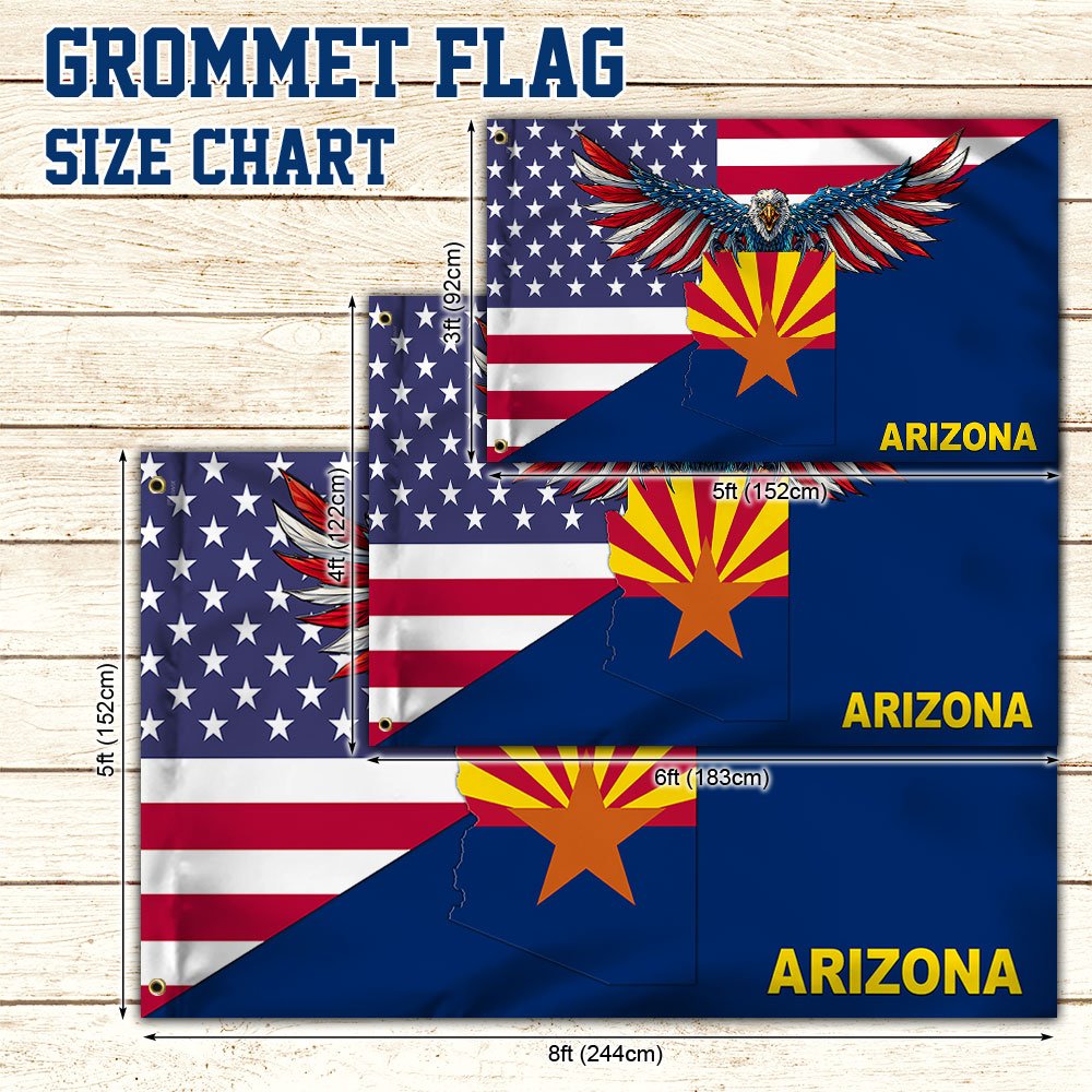 Arizona Flag American Eagle Arizona Grommet Flag