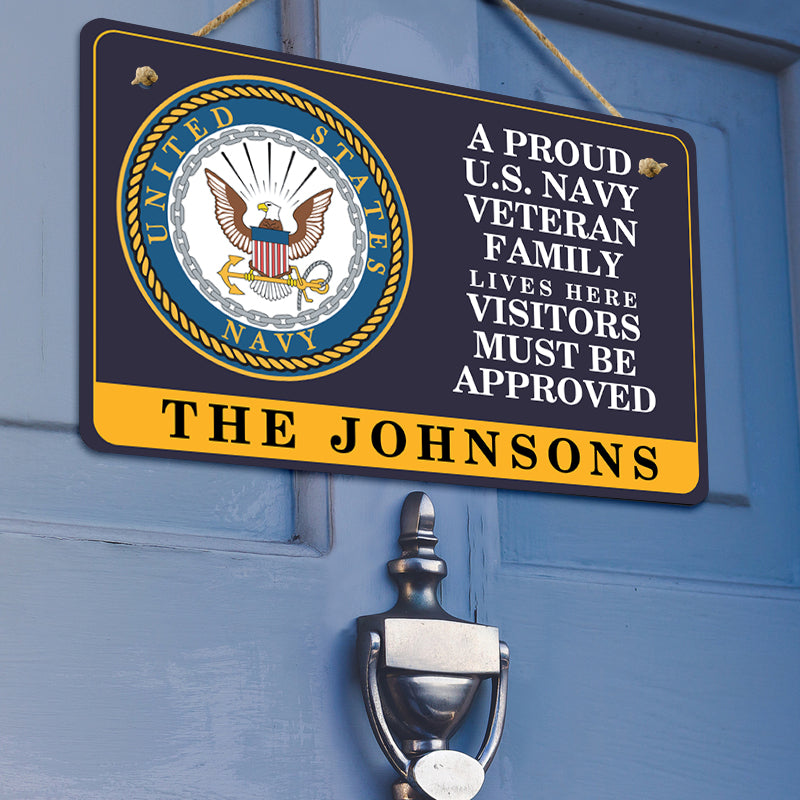 Door sign - A proud veteran family