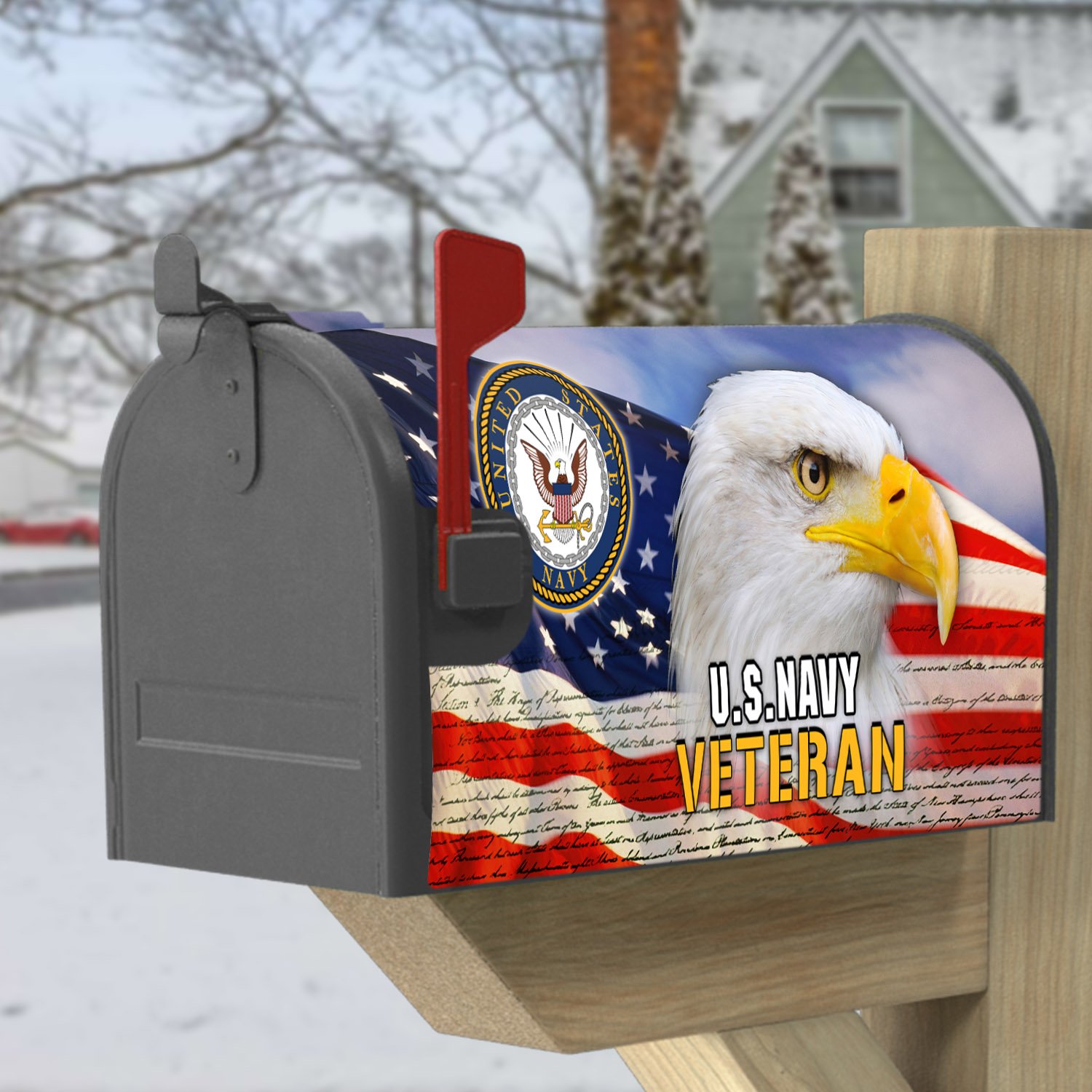 U.S. Navy Veteran Eagle Mailbox Cover Magnetic MLN676MBCT