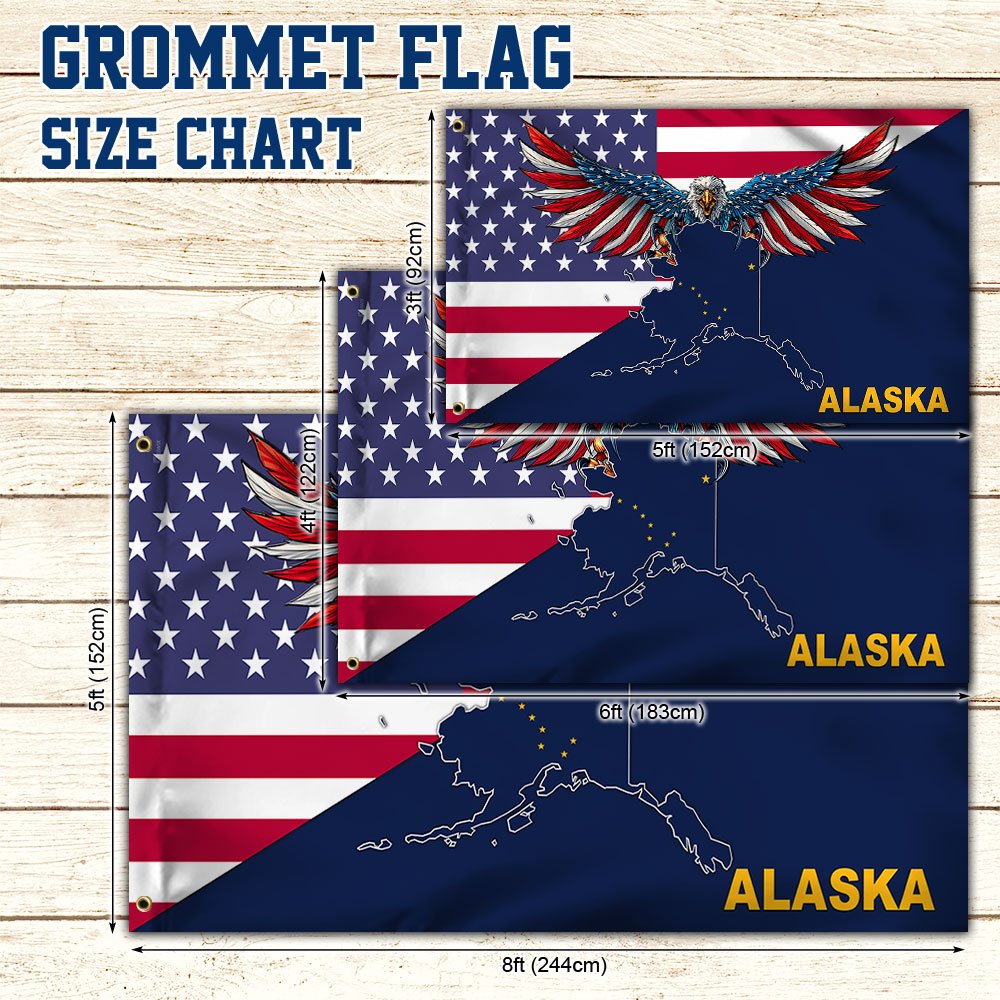 Alaska Flag American Eagle Alaska Grommet Flag