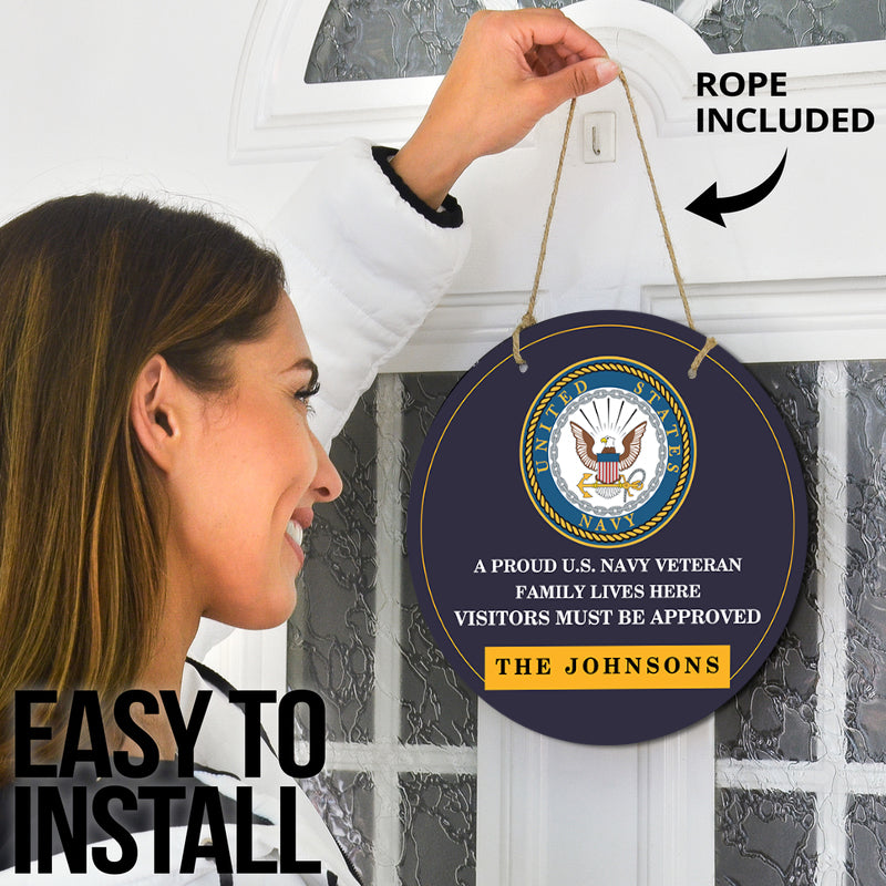 Door sign - A proud veteran family