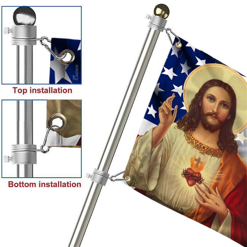 Jesus And Mary Grommet Flag Two Loving Hearts
