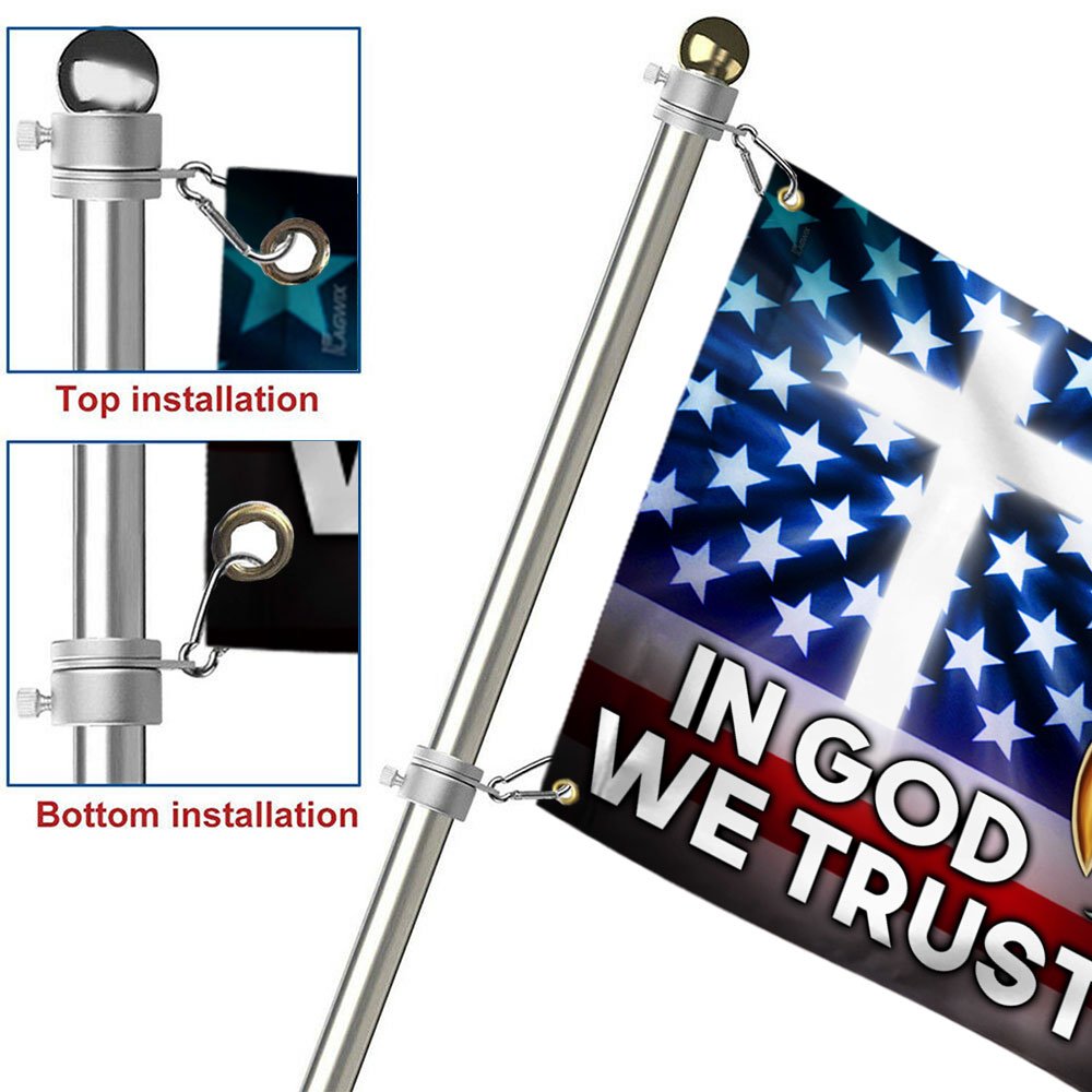 Eagle Cross Grommet Flag In God We Trust DDH3365GFCT
