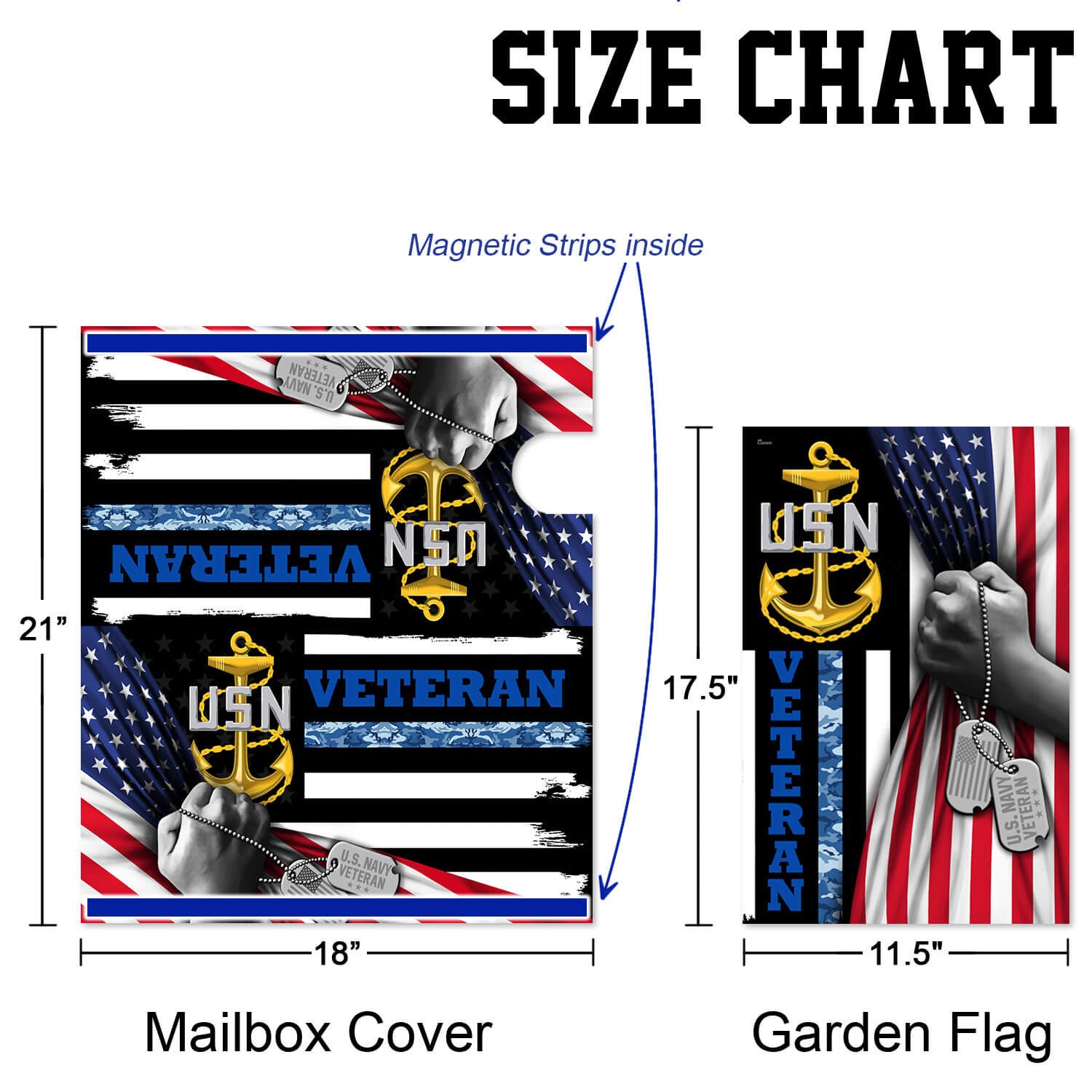 U.S. Navy Veteran Garden Flag & Mailbox Cover TPT446MFCT