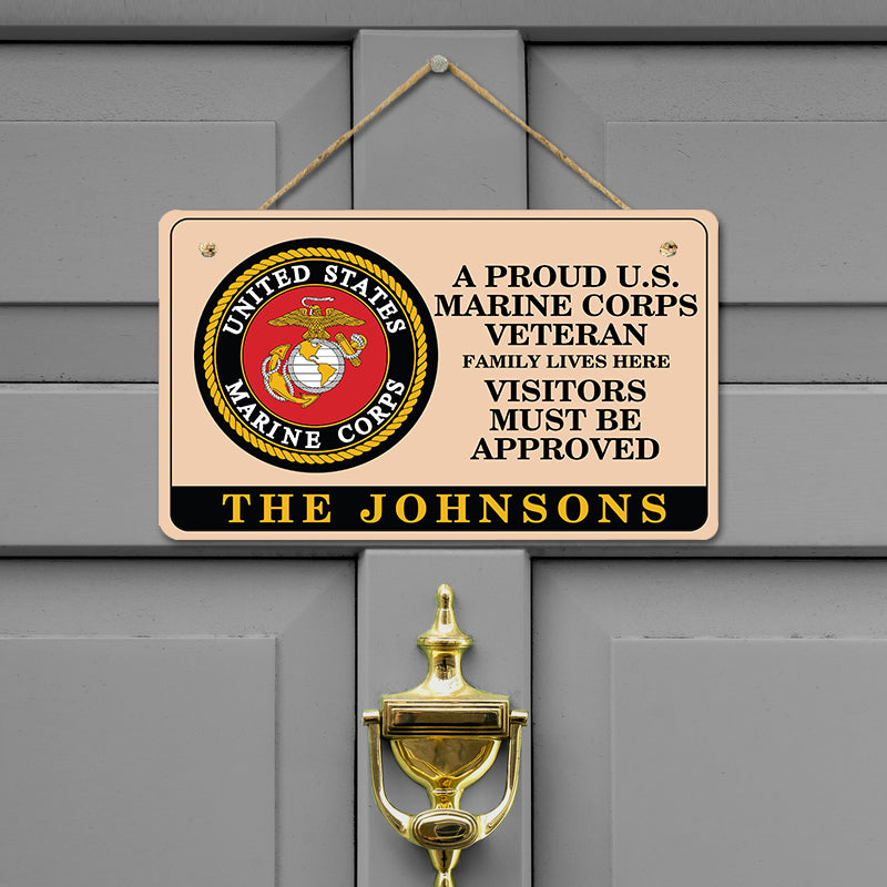 Door sign - Veteran family lives here