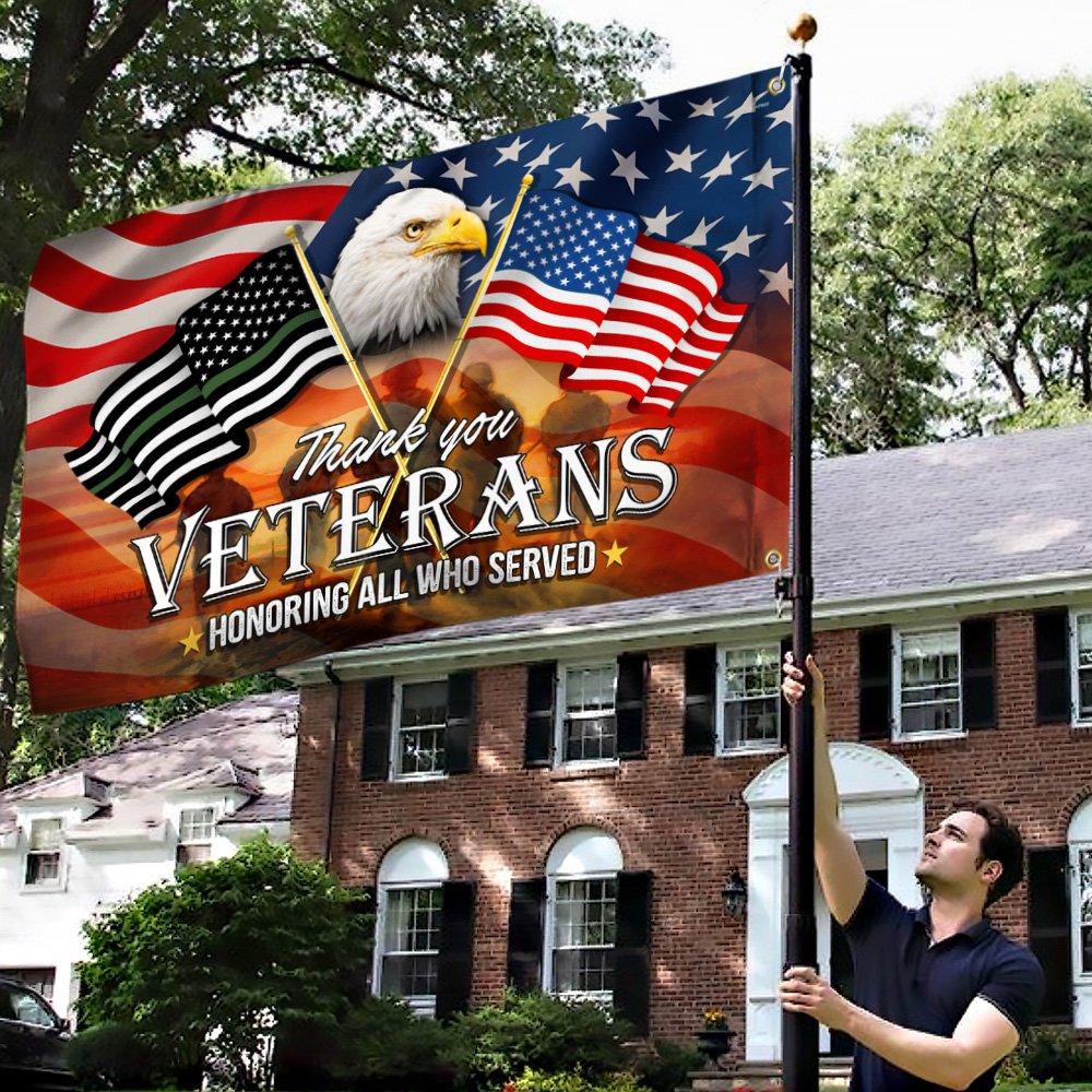 Thank You Veterans, Memorial American Eagle Flag TPT66GFv1CT