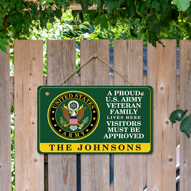 Door sign - A proud veteran family