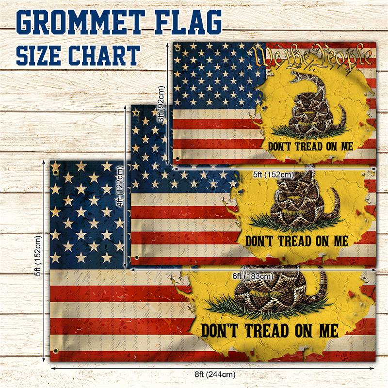 Gadsden Flag Don't Tread On Me American Grommet Flag QTR233GFCT
